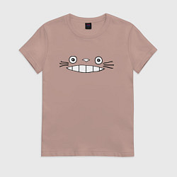 Футболка хлопковая женская Totoro face, цвет: пыльно-розовый