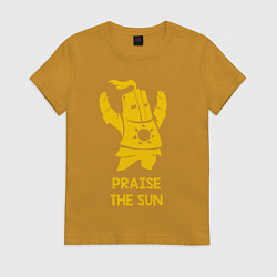 Футболка хлопковая женская Praise the Sun, цвет: горчичный