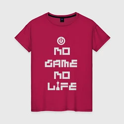 Футболка хлопковая женская No game No life, цвет: маджента