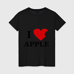Футболка хлопковая женская Love Apple, цвет: черный
