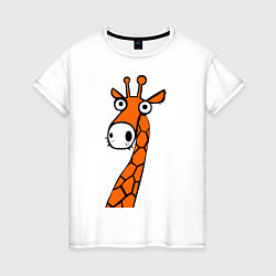 Футболка хлопковая женская Дикий жирафик, цвет: белый