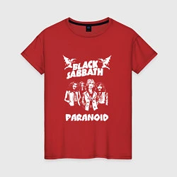 Футболка хлопковая женская Black Sabbath: Paranoid, цвет: красный
