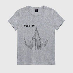 Футболка хлопковая женская Moscow MSU, цвет: меланж