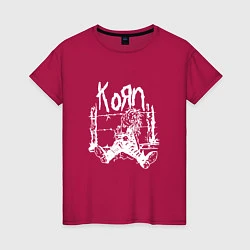 Футболка хлопковая женская Korn, цвет: маджента