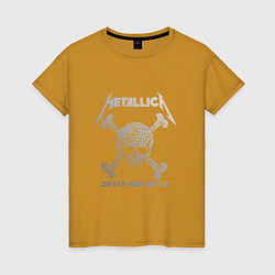 Футболка хлопковая женская Metallica: Death magnetic, цвет: горчичный