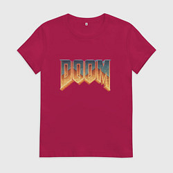 Футболка хлопковая женская DOOM, цвет: маджента