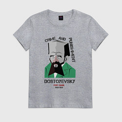 Футболка хлопковая женская Dostoevsky Crime, цвет: меланж