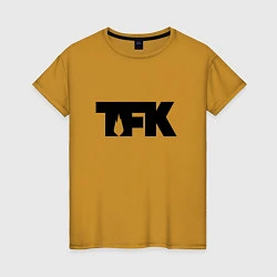 Футболка хлопковая женская TFK: Black Logo, цвет: горчичный