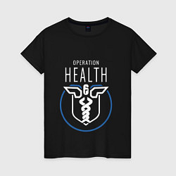 Футболка хлопковая женская Operation Health, цвет: черный