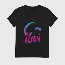 Футболка хлопковая женская Alien: Retro Style, цвет: черный