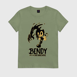Футболка хлопковая женская Bendy And the ink machine, цвет: авокадо