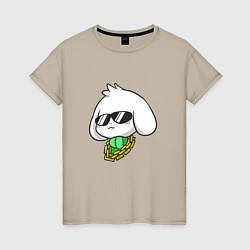 Футболка хлопковая женская Undertale: Asriel SWAG, цвет: миндальный