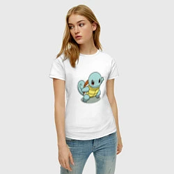 Футболка хлопковая женская Pokemon Squirtle, цвет: белый — фото 2