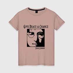Футболка хлопковая женская Give Peace a Chance, цвет: пыльно-розовый