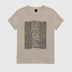 Футболка хлопковая женская Unknown Pleasures, цвет: миндальный