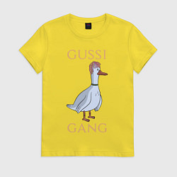 Футболка хлопковая женская GUSSI GANG, цвет: желтый
