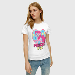 Футболка хлопковая женская Pinkie Pie: in my heart, цвет: белый — фото 2