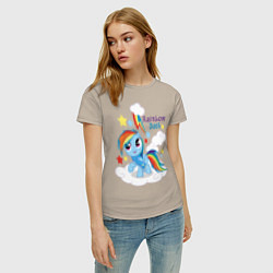 Футболка хлопковая женская Rainbow Dash, цвет: миндальный — фото 2