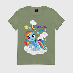 Футболка хлопковая женская Rainbow Dash, цвет: авокадо