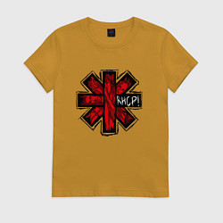 Футболка хлопковая женская Red Hot Chili Peppers, цвет: горчичный