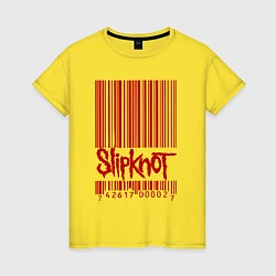 Футболка хлопковая женская Slipknot: barcode, цвет: желтый