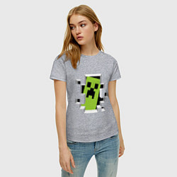 Футболка хлопковая женская Crash Minecraft, цвет: меланж — фото 2