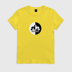 Футболка хлопковая женская Street Workout Инь Янь, цвет: желтый