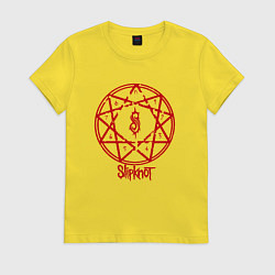 Футболка хлопковая женская Slipknot Penragram, цвет: желтый