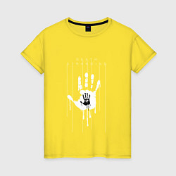 Футболка хлопковая женская Death Stranding: Hand, цвет: желтый
