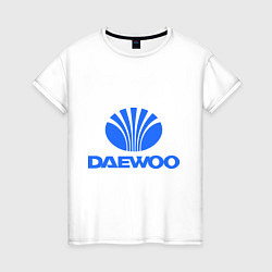 Футболка хлопковая женская Logo daewoo, цвет: белый