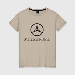 Футболка хлопковая женская Logo Mercedes-Benz, цвет: миндальный