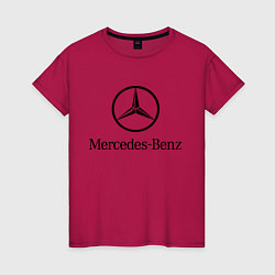 Футболка хлопковая женская Logo Mercedes-Benz, цвет: маджента