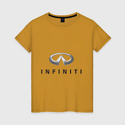 Футболка хлопковая женская Logo Infiniti, цвет: горчичный