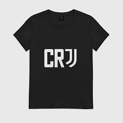 Футболка хлопковая женская CR7, цвет: черный