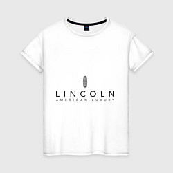 Футболка хлопковая женская Lincoln logo, цвет: белый