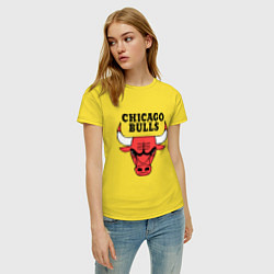 Футболка хлопковая женская Chicago Bulls, цвет: желтый — фото 2