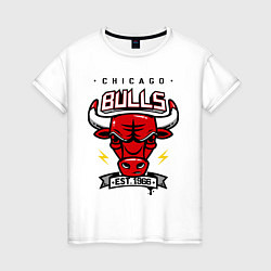 Футболка хлопковая женская Chicago Bulls est. 1966, цвет: белый