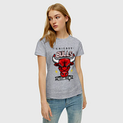 Футболка хлопковая женская Chicago Bulls est. 1966, цвет: меланж — фото 2