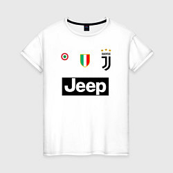 Футболка хлопковая женская FC Juventus, цвет: белый