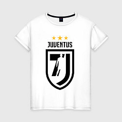 Футболка хлопковая женская Juventus 7J, цвет: белый