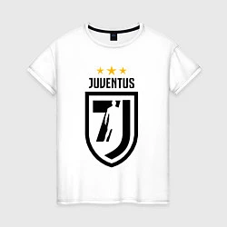 Футболка хлопковая женская Juventus 7J, цвет: белый