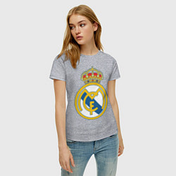 Футболка хлопковая женская Real Madrid FC, цвет: меланж — фото 2