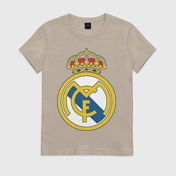 Футболка хлопковая женская Real Madrid FC, цвет: миндальный