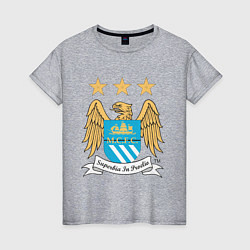 Футболка хлопковая женская Manchester City FC, цвет: меланж