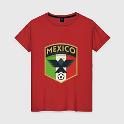 Футболка хлопковая женская Mexico Football, цвет: красный