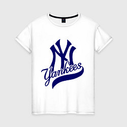 Футболка хлопковая женская NY - Yankees, цвет: белый