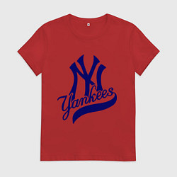 Футболка хлопковая женская NY - Yankees, цвет: красный