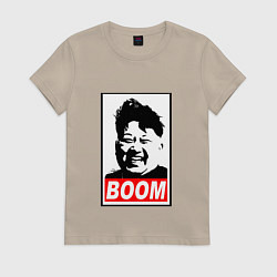 Футболка хлопковая женская BOOM: Kim Chen Eun, цвет: миндальный