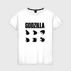 Футболка хлопковая женская Godzilla Mood, цвет: белый