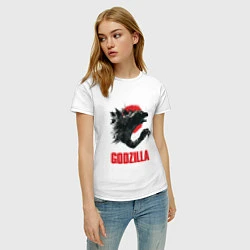 Футболка хлопковая женская Godzilla: Red Sun, цвет: белый — фото 2